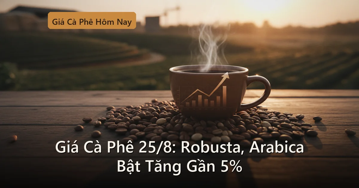 Giá Cà Phê 25/8/2026: Robusta, Arabica Bật Tăng Gần 5% Do Nguồn Cung Khan Hiếm, Brazil Thu Hoạch Chậm