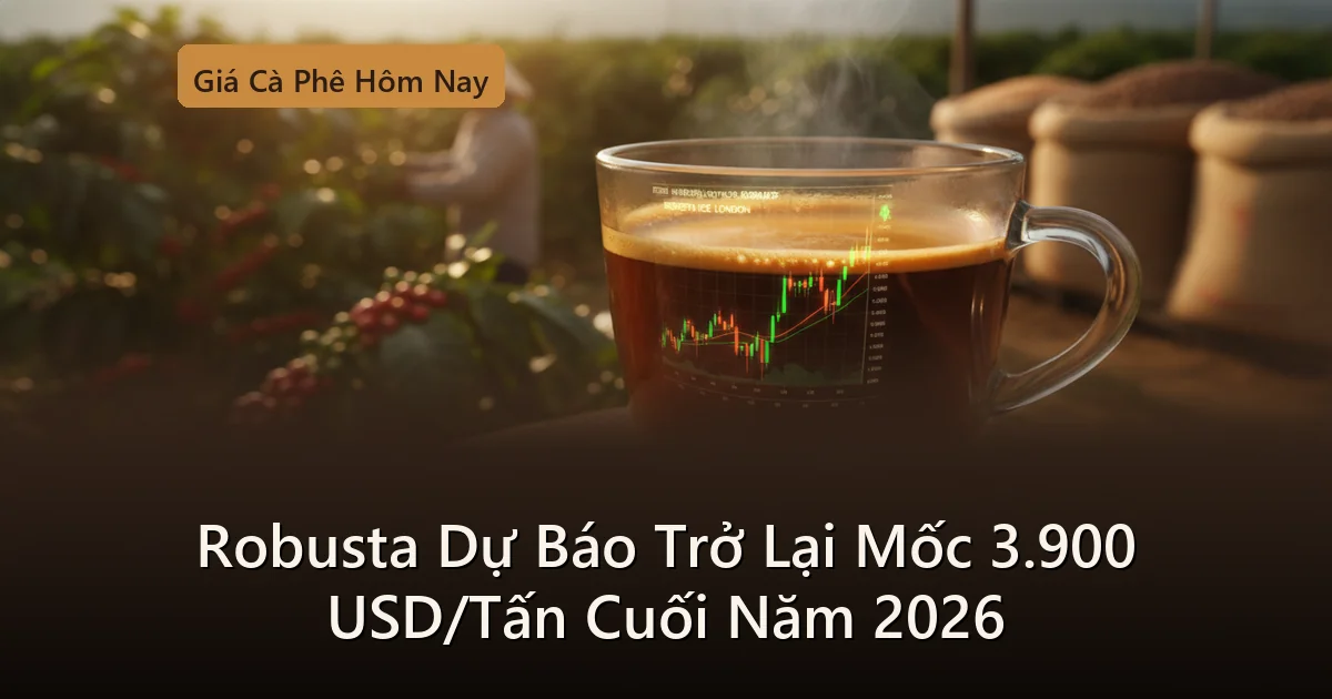 Reuters: Giá Robusta Được Dự Báo Trở Lại Mốc 3.900 USD/Tấn Cuối Năm 2026 Dù Nguồn Cung Dư Thừa