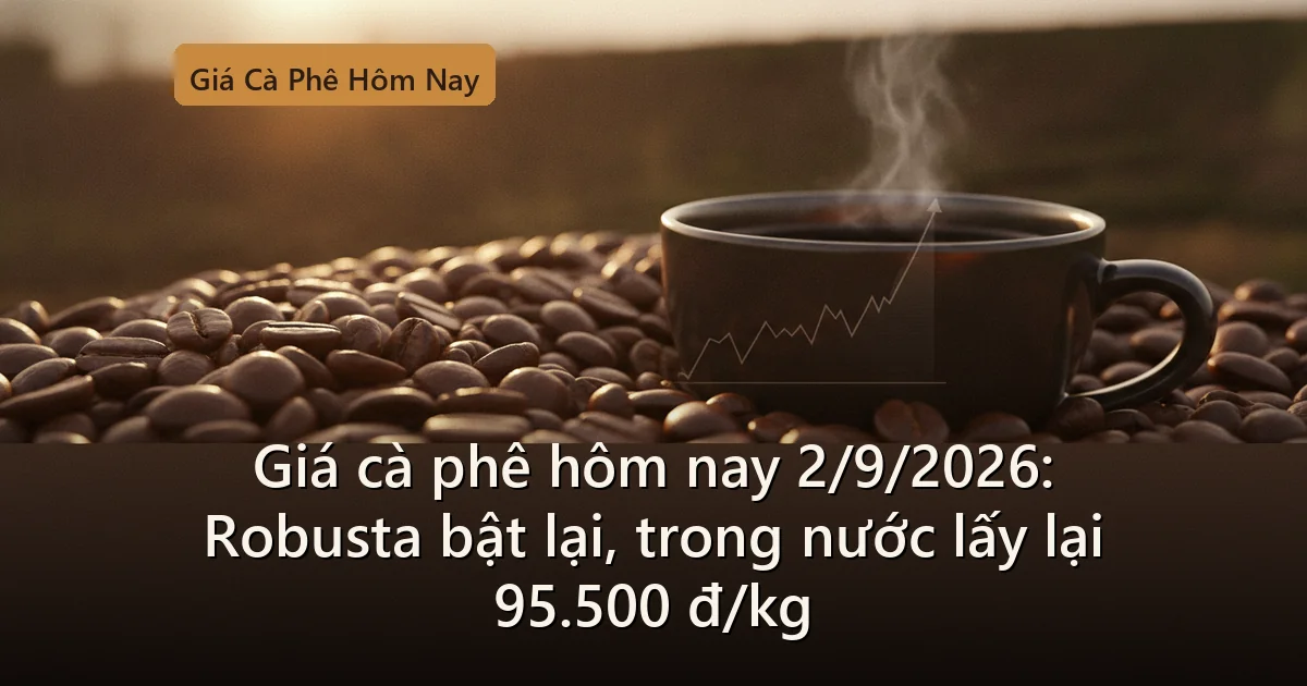 Giá Cà Phê Hôm Nay 2/9/2026: Robusta Bật Lại Sau Kỳ Nghỉ Lễ London, Trong Nước Lấy Lại Mốc 95.500 Đồng/Kg